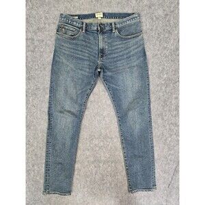 Todd Snyder Jeans 34x31 Slim Blue Medium Wash Denim Stretch 5 Pocket Whiskering